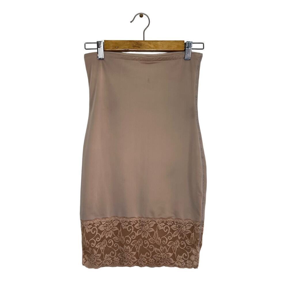 Yummie Tummie Beige Nude High Waist Slip Shaping Skirt Shapewear Womens Medium